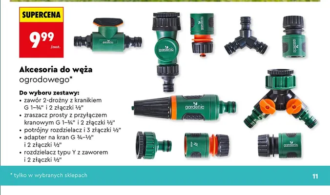 Akcesoria do węża ogrodowego, różne rodzaje promocja w Biedronka