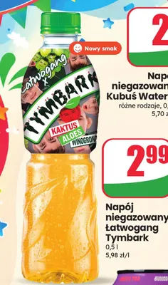 Napój niegazowany Łatwogang Tymbark kaktus aloes winogrono promocja w Dino