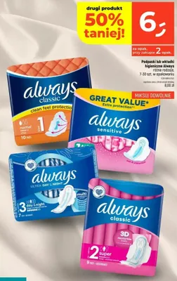 Podpaski Always classic super promocja w Dealz