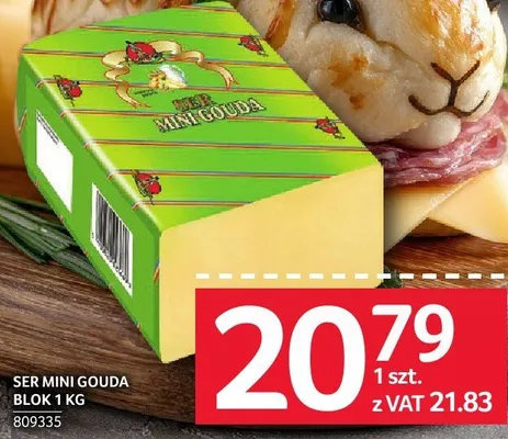 Ser mini Gouda blok 1 kg promocja w Selgros