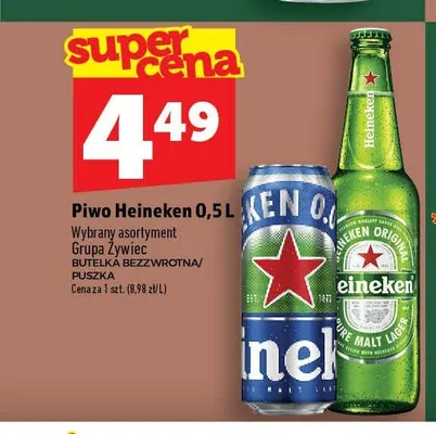 Piwo Heineken Original promocja w TOPAZ