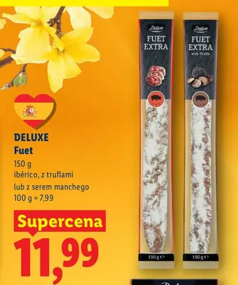Fuet ibérico z truflami lub z serem manchego promocja w Lidl