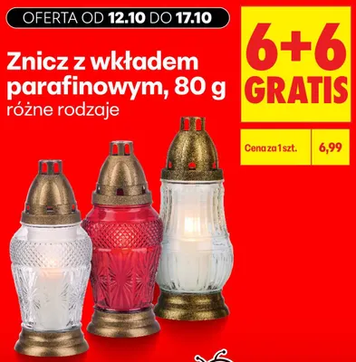 Znicz z wkładem parafinowym promocja w Biedronka