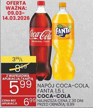 Napój Coca-Cola, Fanta 1.5l promocja w Wafelek