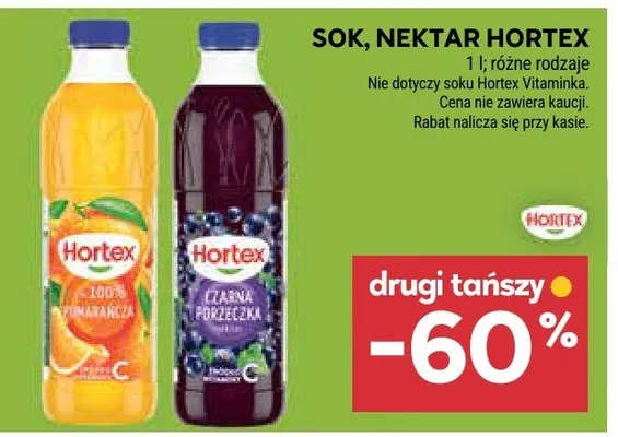 Sok, nektar Hortex promocja w Stokrotka