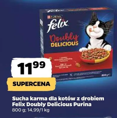 Sucha karma dla kotów z drobiem Felix Doubly Delicious Purina promocja w Netto