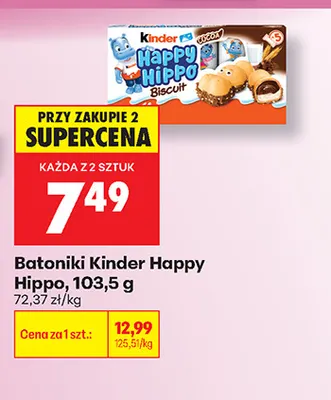 Batoniki Kinder Happy Hippo promocja w Biedronka