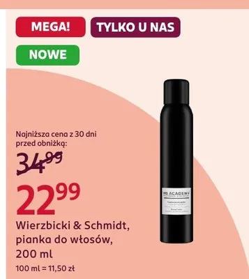 Wierzbicki & Schmidt pianka do włosów promocja w Rossmann
