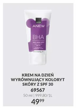 Krem na dzień wyrównujący koloryt skóry z SPF 30 Anew promocja w AVON