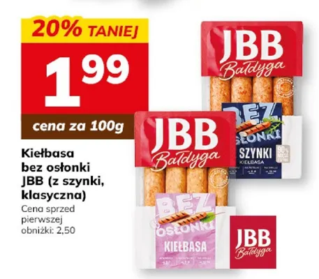 Kiełbasa bez osłonki JBB (z szynki, klasyczna) promocja w Hitpol