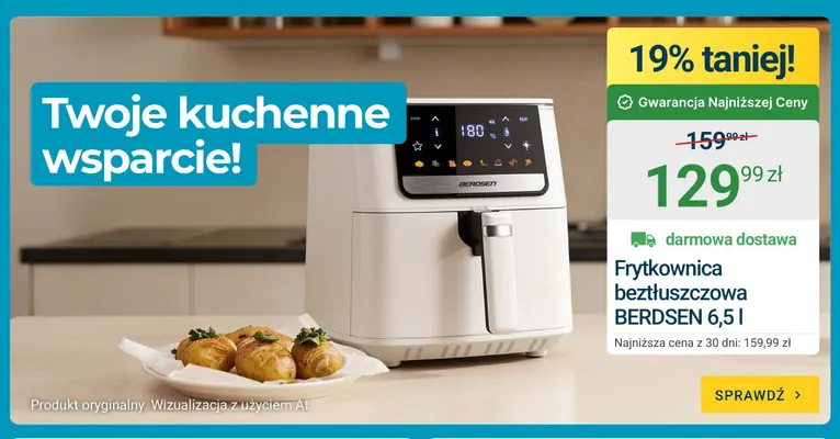 Frytkownica beztłuszczowa Berdsen 6,5 l promocja w ERLI