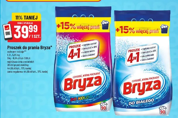 Proszek do prania Bryza wybrane rodzaje promocja w POLOmarket
