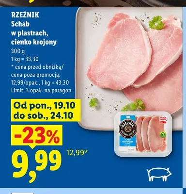 Schab w plastrach cienko krojony Rzeźnik promocja w Lidl