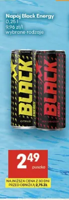 Napój energetyczny Black Energy Citrus promocja w Delikatesy Centrum
