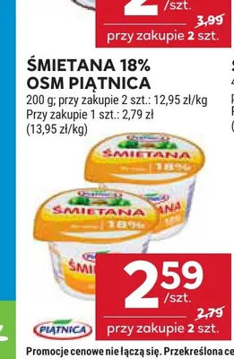 Śmietana OSM Piątnica 18% promocja w Stokrotka