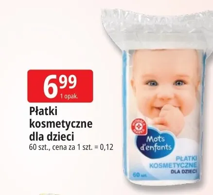 Płatki kosmetyczne dla dzieci Mots d'enfants promocja w Leclerc