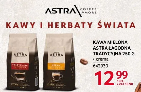 Kawa mielona Astra Łagodna Tradycyjna 250g crema promocja w Selgros