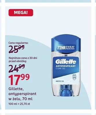 Gillette antyperspirant w żelu promocja w Rossmann