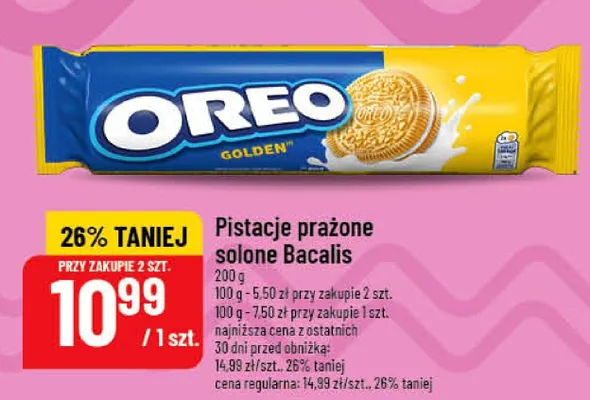 Pistacje prażone solone Bacalis promocja w POLOmarket