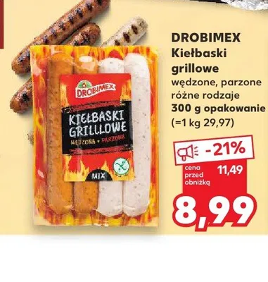 Kiełbaski grillowe parzone DROBIMEX promocja w Kaufland
