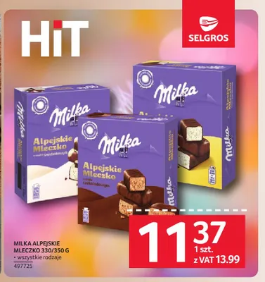 Milka Alpejskie Mleczko promocja w Selgros