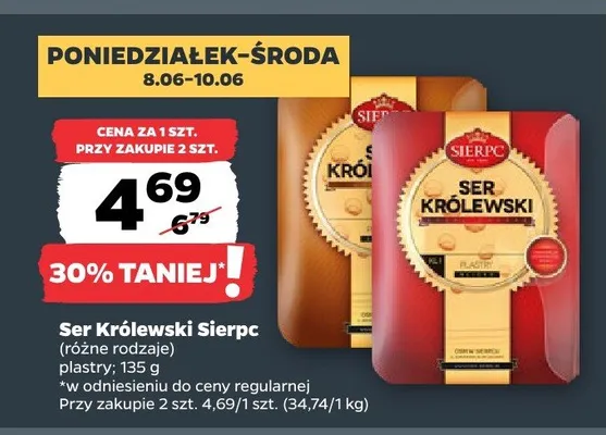 Ser Królewski Sierpc plastry promocja w Netto