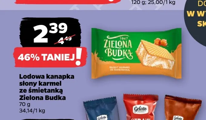 Lodowa kanapka słony karmel ze śmietanką Zielona Budka promocja w Netto