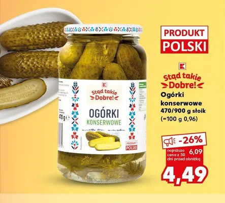 Ogórki konserwowe Stąd takie Dobre! promocja w Kaufland