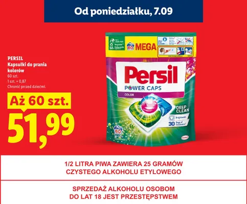 Kapsułki do prania kolorów Persil Power Caps Color 60-pak promocja w Lidl
