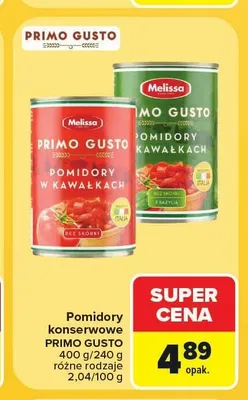 Pomidory w kawałkach z bazylią Primo Gusto promocja w Carrefour Market