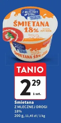 Śmietana 18% promocja w Intermarche
