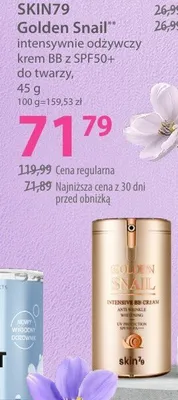 Intensywnie odżywczy krem BB z SPF50+ do twarzy SKIN79 Golden Snail promocja w Hebe