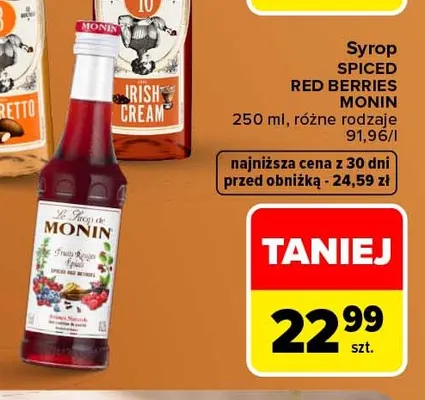 Syrop Spiced Red Berries Monin promocja w Carrefour