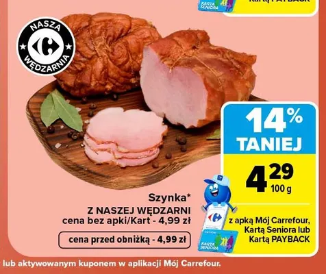 Szynka Nasza Wędzarnia promocja w Carrefour