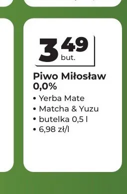 Piwo bezalkoholowe Miłosław 0,0% Matcha & Yuzu promocja w Odido