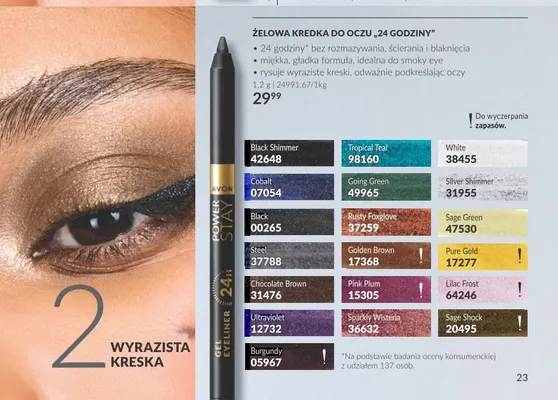 Żelowa kredka do oczu 24 godziny Avon promocja w AVON
