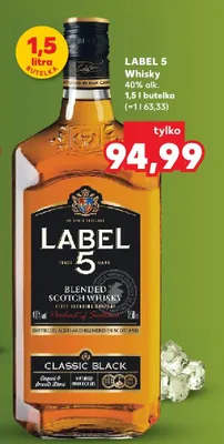 Whisky Label 5 Classic Black 40% alk. promocja w Kaufland