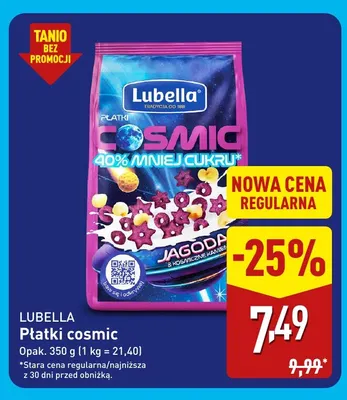 Płatki cosmic Lubella promocja w Aldi