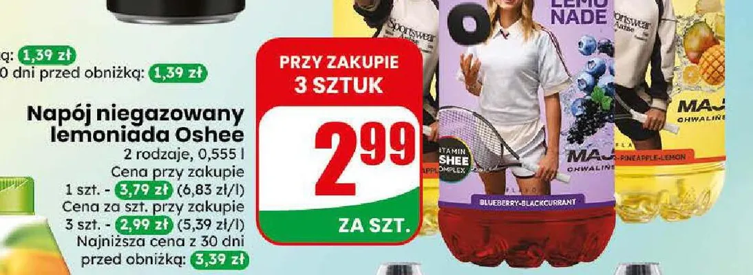 Napój niegazowany lemoniada Oshee promocja w Dino