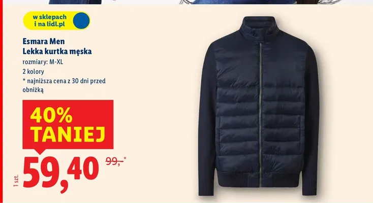 Lekka kurtka męska promocja w Lidl