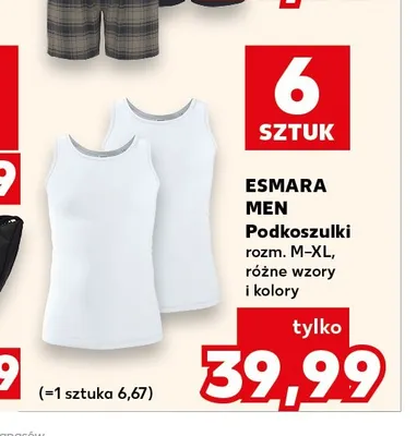 Podkoszulki męskie Esmara 6-pak promocja w Kaufland