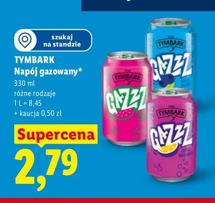 Napój gazowany Tymbark Gazzz jabłko promocja w Lidl