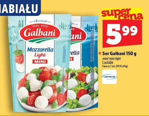 Ser Mozzarella Light Mini Galbani promocja w TOPAZ