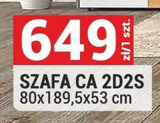Szafa CA 2D2S 80x189,5x53cm promocja w Merkury Market
