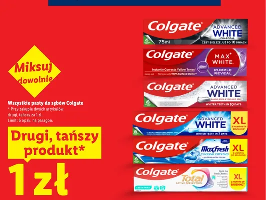 Pasta do zębów Colgate Total Active Prevention XL promocja w Lidl