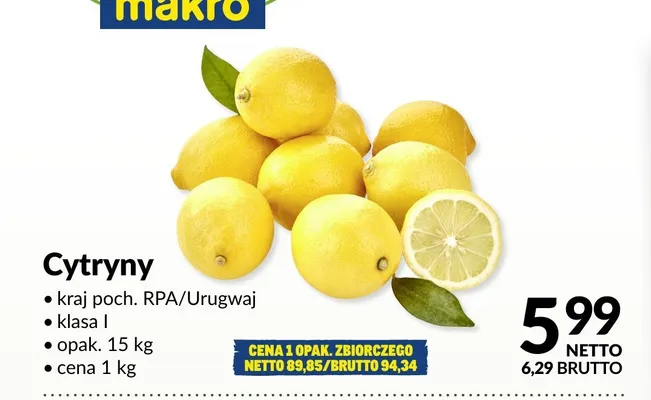 Cytryny promocja w Makro