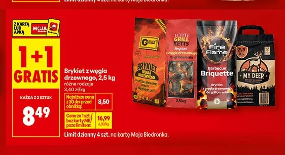 Brykiet z węgla drzewnego Fire Flame promocja w Biedronka