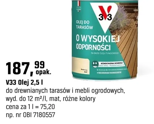 V33 Olej 2,5 l promocja w OBI