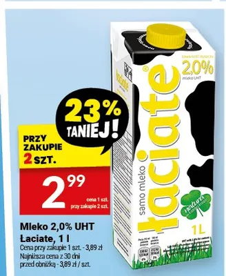 Mleko UHT 2,0% Łaciate promocja w Twój Market