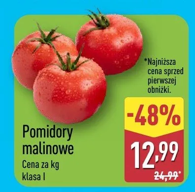 Pomidory malinowe promocja w Aldi